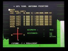 0  UNAOHM EP 3000 EVO DIGITAL detail na menu ovladania TERESTRIALNEJ anteny cez GPS definicia AZ  a zeme