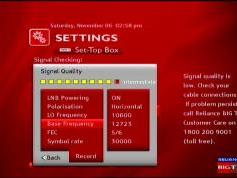 Measat 3 at 91.5 e-south asia beam-Reliance Digital TV-reception quality-12 723 H-02w