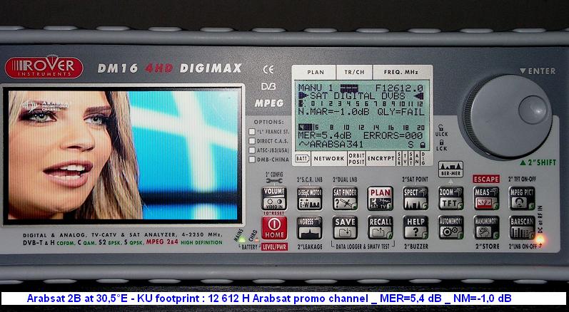 Arabsat 2B at 30.5 e _ KU footprint _first snapshot