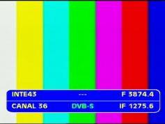 Intelsat 11 at 43.0 w_C band_Americas Europe footprint _ 3 874 V Canal 36 test card _ IF data
