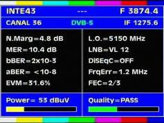 Intelsat 11 at 43.0 w_C band_Americas Europe footprint _ 3 874 V Canal 36 test card _ Q data
