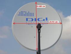 DIGI tv ofset dish 80-72 cm rozmer reflektora